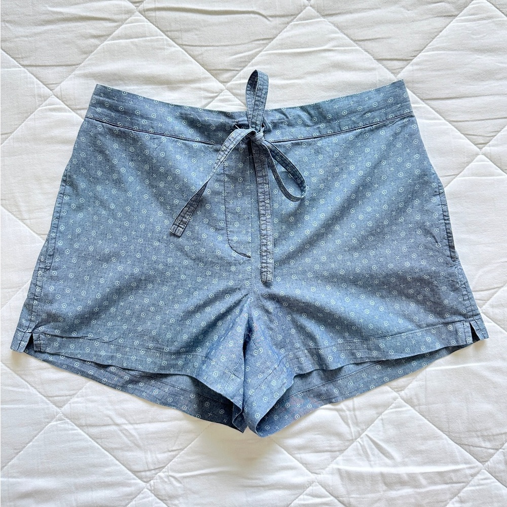 Rag & Bone Chambray Printed Daisy Shorts - Light Blue S